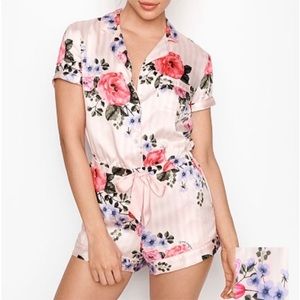 Victoria’s Secret Floral Satin Sleep Romper